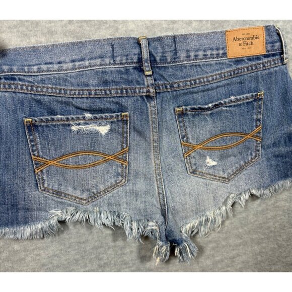 Abercrombie & Fitch Women's Embroidered Jean Shorts Sz 4 Floral‎ Boho Fray - Picture 5 of 6